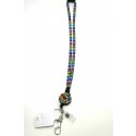 Multicolor Crystal Retractable Lanyard Keychain Badge Holder