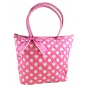 Pink Quilted Cotton Polka Dot Tote Bag