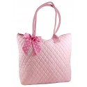 Pink Quilted Cotton Tote Bag