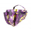 Purple and Yellow Modern Circles Satin Purse Organizer