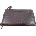 Mundi Brown Croco My Big Fat Wallet Zip Around w/ Safe Keeper  