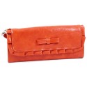 Mundi Orange Ruffle My Bow Elongated Wristlet Wallet