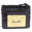 Buxton Black Croc ID Coin Card Case