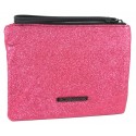 BCBGeneration Lipstick Pink Darla Glitter Clutch Wristlet