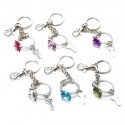 6 Assorted Cocktail Ring Keychains