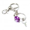 Purple Cocktail Ring Keychain