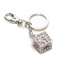 Clear Crystal Dice Keychain