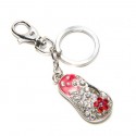 Clear Crystal Red Flip Flop Keychain