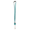 Turquoise Blue Non Breakaway Retractable Crystal Lanyard Keychain Badge Holder