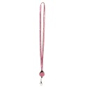 Light Pink Non Breakaway Retractable Crystal Lanyard Keychain Badge Holder