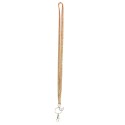 Peach Orange Iridescent Crystal Lanyard - ID Badge Necklace Keychain Card Holder