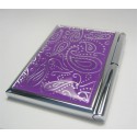 Purple Paisley Memo Notepad Case w/Pen
