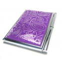 Purple Paisley Memo Notepad Case w/Pen