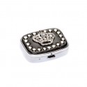 Crown Crystal Stud Pill Box