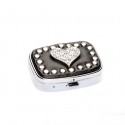 Heart Crystal Stud Pill Box