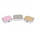 3 Crystal Pill Box Package: Pink, Grey & Gold