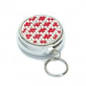 Red Crystal Diamond Pill Box Keychain