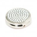 Clear Crystal Round Pill Box