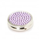 Purple Crystal Round Pill Box