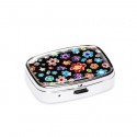Black Flower Pill Box