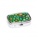 Green Flower Pill Box