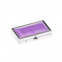 Silver & Purple Paisley Pill Box Case : Small