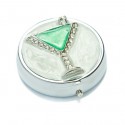 Green Crystal Martini Pill Box