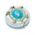 Blue Crystal Turtle Pill Box