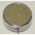 Glitter Gold Round Pill Box