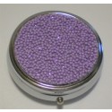 Purple Confetti Round Pill Box