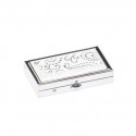 Silver & White Paisley Pill Box Case : Small