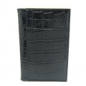Black Alligator Croc Print Passport Cover Holder