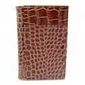 Brown Alligator Croc Print Passport Cover Holder