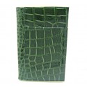 Green Alligator Croc Print Passport Cover Holder