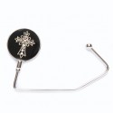Black Cross Crystal Purse Hook