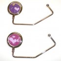 2 Heart Purse Hooks (Pink & Purple)