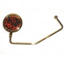 Red Rose Petal Purse Hook w/Gold Frame