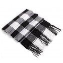 Black and White Plaid Pashmina Scarf
