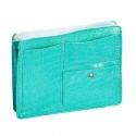 Small Aqua Blue Croco Purse Organizer With White lining
