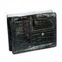 Small Black Croco Purse Organizer With White lining