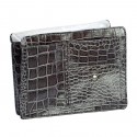 Small Grey Croco Purse Organizer With White lining