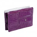 Small Purple Croco Purse Organizer With White lining