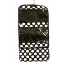Polka Dot Hanging Travel Cosmetic Case w/ Black Trim