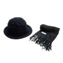 Black Scarf and Scala Cloche Hat Set
