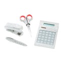 Clear Crystal Office Supply Set : Scissor, Calculator, Stapler & Pen