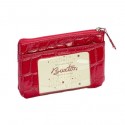 Buxton Red Croc Card Case Wallet