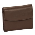 Buxton Chocolate Brown Leather Hudson Mini Trifold Wallet