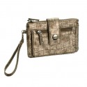 Kenneth Cole Pewter Croco Clutch Wristlet