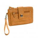 Kenneth Cole Tan Croco Clutch Wristlet