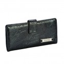 Kenneth Cole Black distressed Thin Snap Wallet